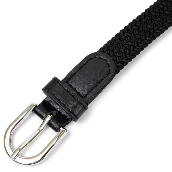 Текстильный тонкий женский ремень классика Vintage 20544 Черный Киев