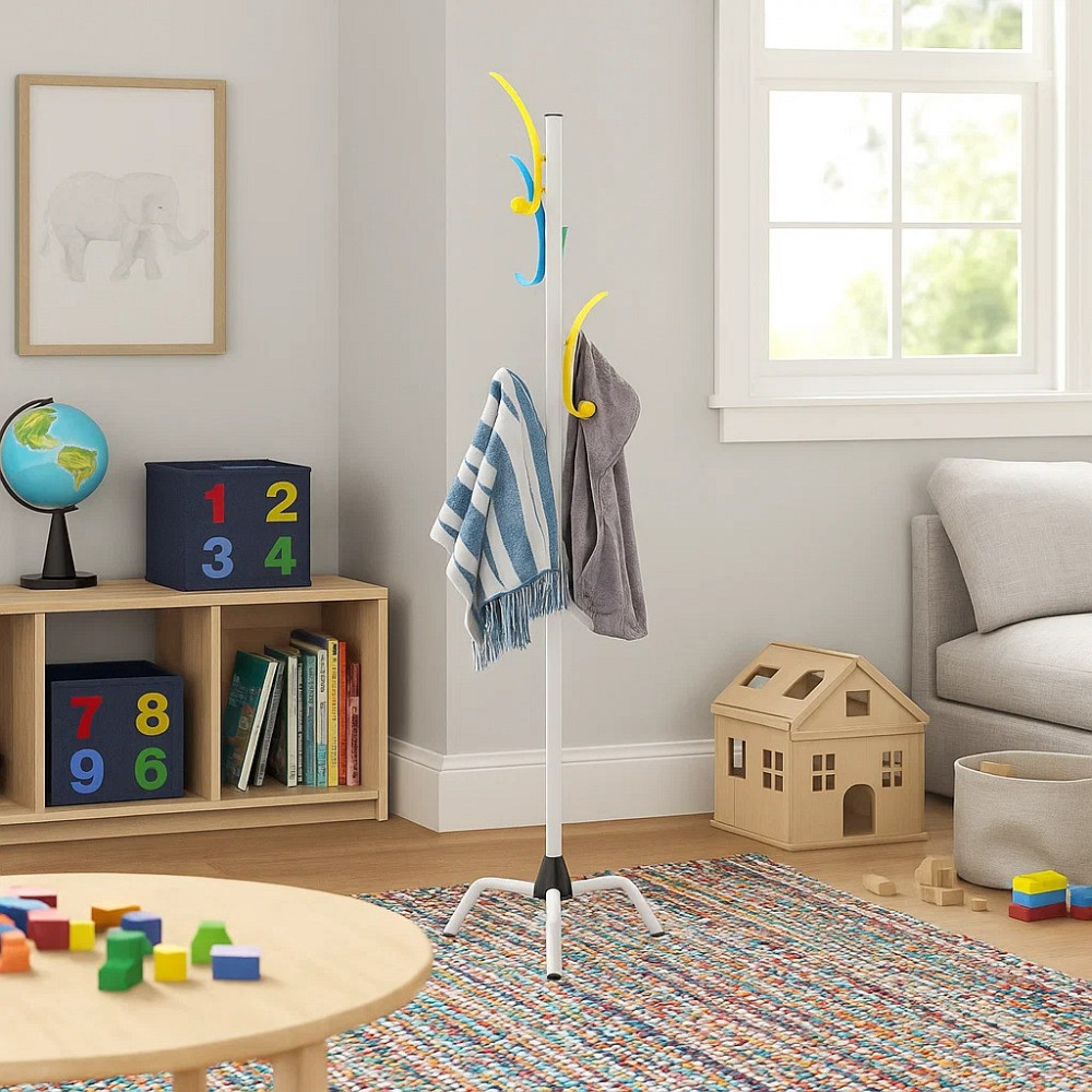 Вешалка стойка для верхней одежды вешалка напольная металлическая на ножках размер 174х40х40 см цвет белый Каменец-Подольский - изображение 5