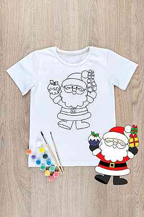 Футболка-раскраска детская Санта топ Киев