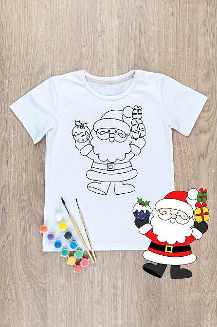 Футболка-розмальовка дитяча Санта топ Київ - фото 2