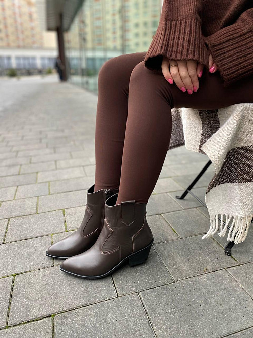 Edan Instruments Черевики жіночі демісезонні з натуральної шкіри, на підборах утеплені р. 36-40 Коломия - фото 2