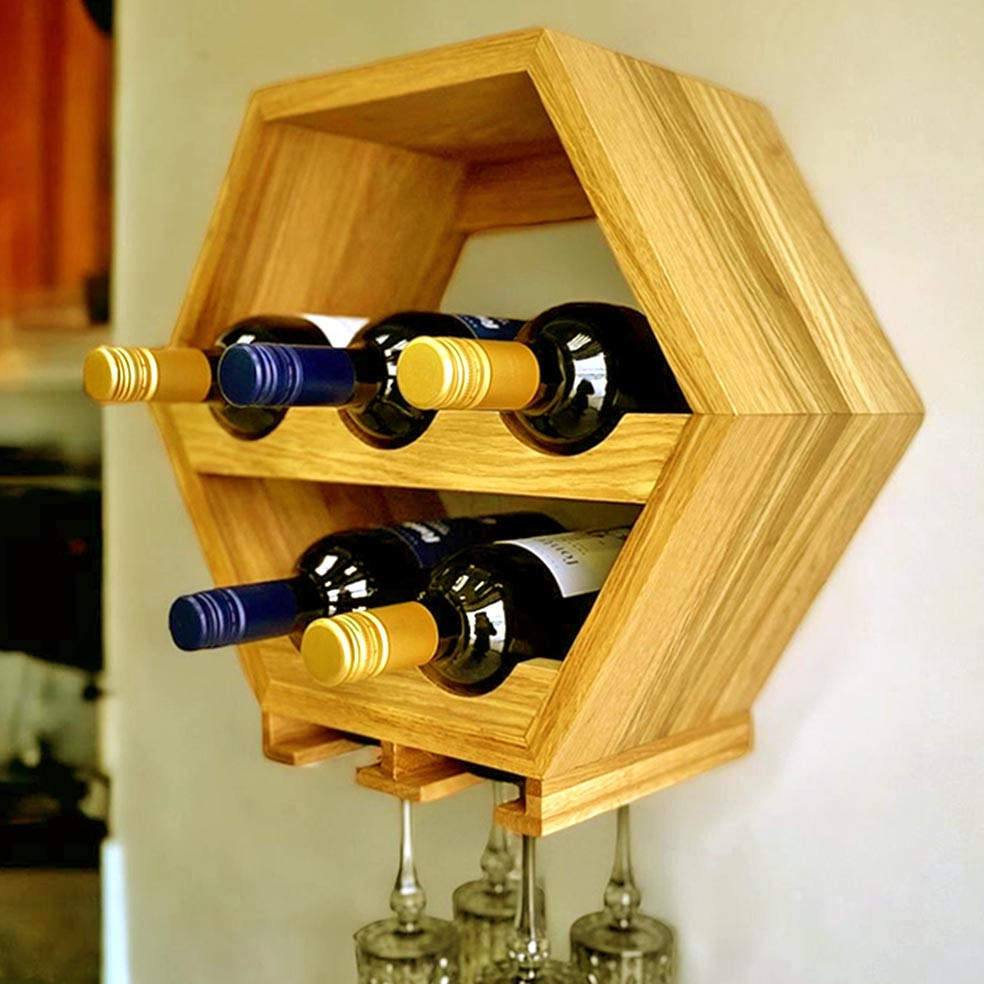 Настенная винная полка 
