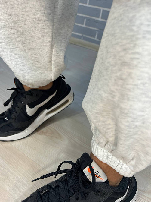 Штаны женские W 6632 спортивные джоггеры утепленные двойная белая резинка на талии светло серые, светло-серый, M Киев - изображение 9