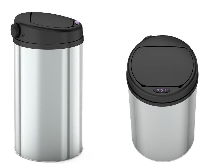 Сенсорное мусорное ведро Mixxus Premium Ellipse-TC0109 9л хром-черное круглое Харьков - изображение 16