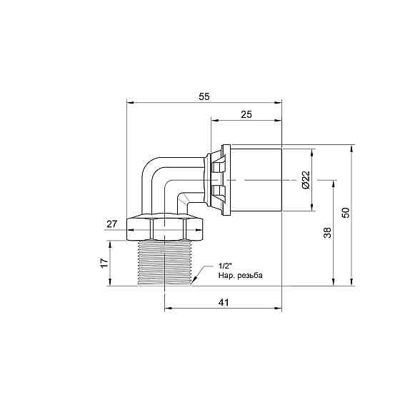 Куточок прес Icma 20х1/2" НР No404 Київ
