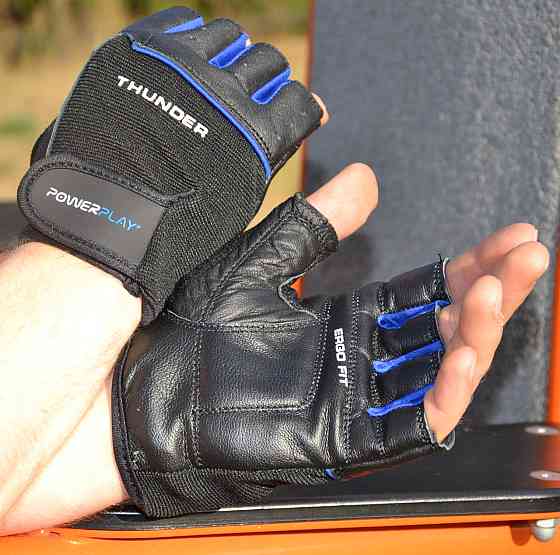 Рукавички для фітнесу PowerPlay 9058 Thunder чорно-сині M Киев