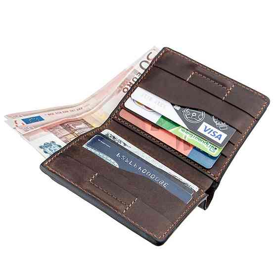 Стильное портмоне унисекс с накладной монетницей GRANDE PELLE 11223 Коричневое Киев