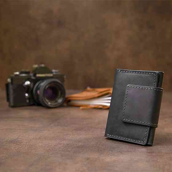 Шкіряна візитниця GRANDE PELLE 11496 Чорний Київ