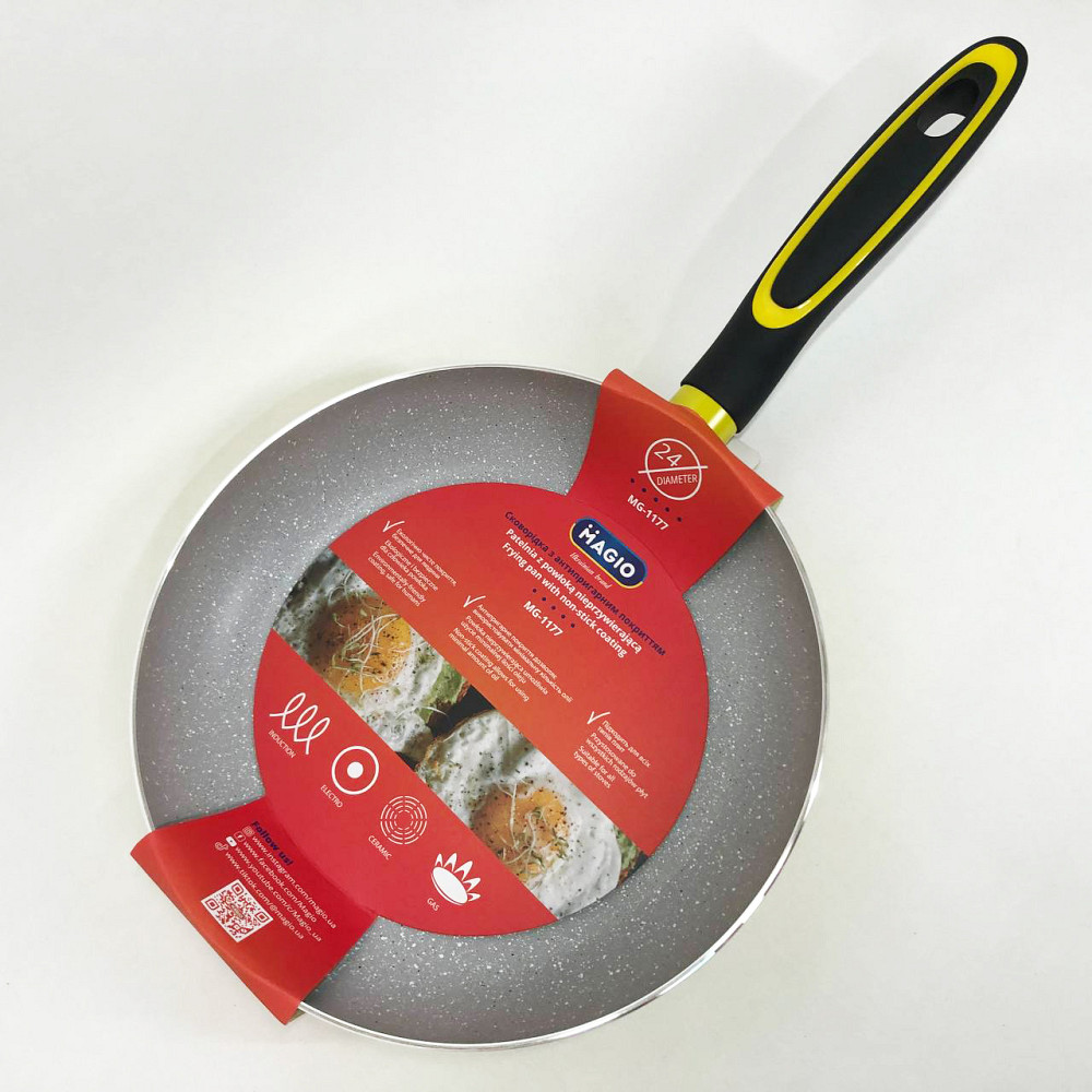 Сковорода антипригарная с высокими бортами, Сковорода для индукционных варочных панелей CN-17 Львов - изображение 4