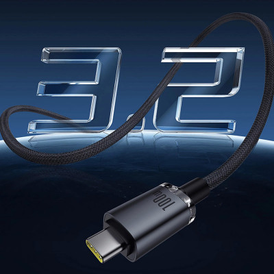 Дата кабель USB-C to USB-C 1.5m 100W USB3.2 20Gb black Baseus (P10318204111-00) Винница - изображение 3