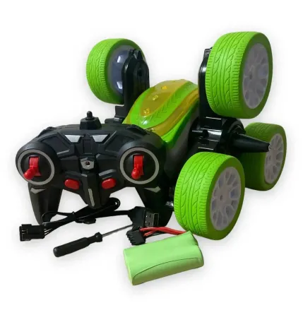 Машинка-перевертыш на радиоуправлении Stunt car exciter Зеленая Коломыя
