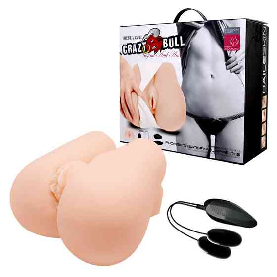 Мастурбатор реалистичный вагина и анус CRAZY BULL с вибрацией, 20 × 19 × 11,5 см Sex Aura Киев