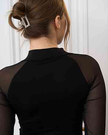 Жіночий Боді довгий рукав у сіточку стійка під горло Ozkan 25818 XL Київ