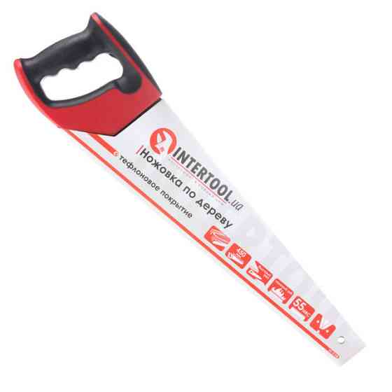 Ножівка по деревині, 450 мм, з тефлоновим покриттям, з гартованим зубом, потрійне заточування, 7 зуб/дюйм INTERTOOL HT-3108 Київ