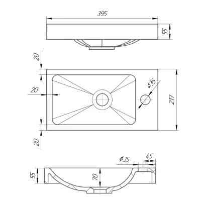 Раковина GRANADO Foz white gel (gbs0805g) Вінниця
