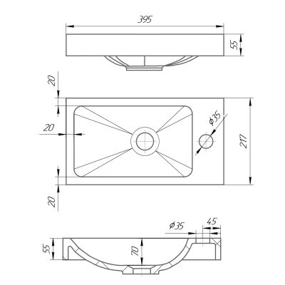 Раковина GRANADO Foz white gel (gbs0805g) Вінниця - фото 6