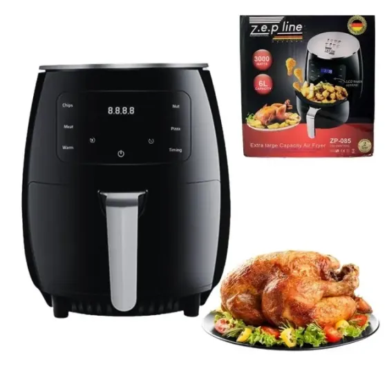 Фритюрница электрическая безмасляная. Аэро-фритюрница на 6 л Zepline ZP-085 3000W LED дисплей Коломия
