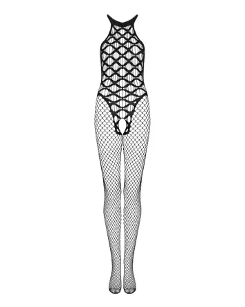 Сітчастий бодістокінг з імітацією боді Obsessive Bodystocking G332 S/M/L, black, з доступом Львів