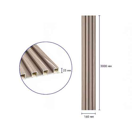 Рейка декоративна WPC стінова 3000х160х23мм Сірий горіх SW-00001856 Київ