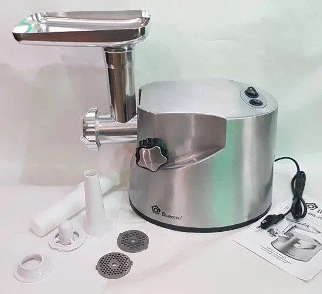 Професійна електрична м’ясорубка DOMOTEC MS-2021S 3000 Вт, корпус нержавіюча сталь, 3 решітки, реверс Одеса - фото 7
