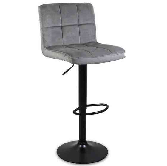 Барный стул со спинкой Hoker Just Sit MONZO-VELVET регулируемый кресло для кухни Серый Киев