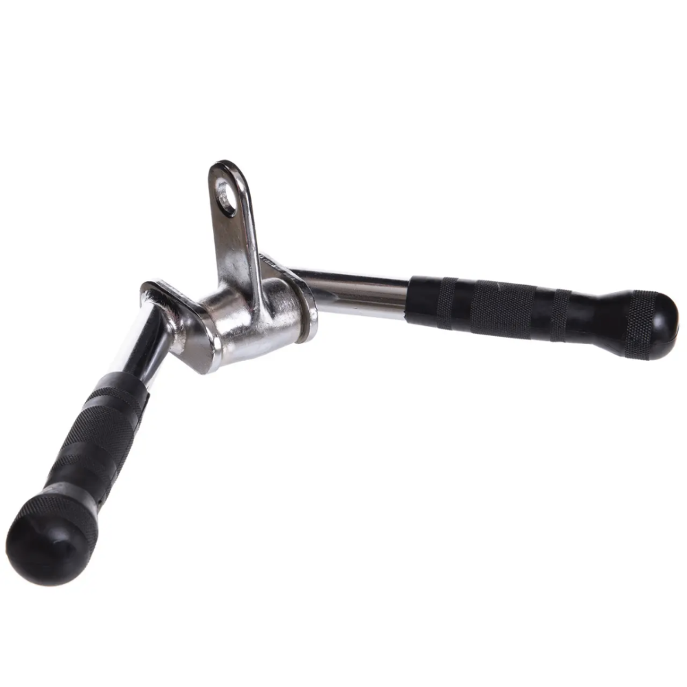 Ручка для верхньої тяги York Fitness V-подібна на трицепс з обертовим підвісом та гумовими рукоятками, хром Киев - изображение 1