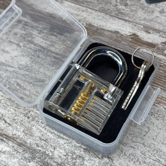 Прозрачный замок для практики, тренировочный набор слесаря с прозрачным корпусом Киев