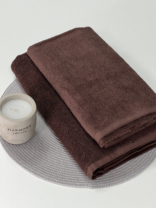 Полотенце махровое Ideal Textile 50х90 см плотное с коротким ворсом 450 г/м2 Шоколад Черновцы - изображение 5