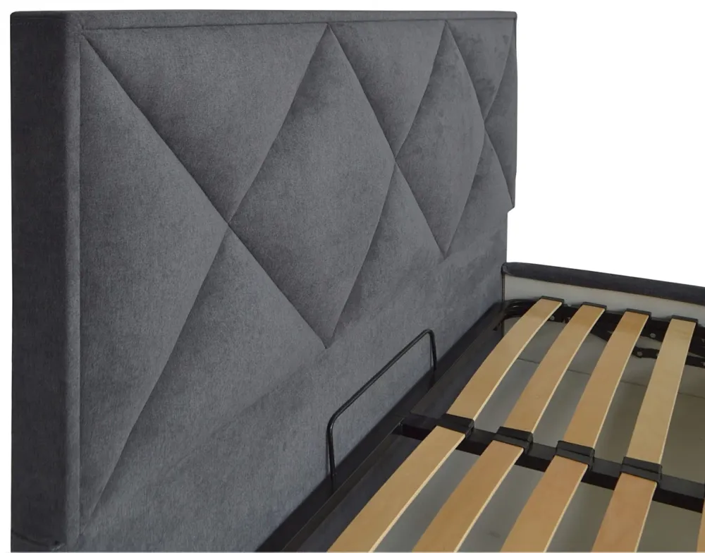 Кровать Двуспальная Leeds VIP 180 х 190 см Мисти Dark Grey A1 С дополнительной металлической цельносварной рамой Темно-серый Киев - изображение 3