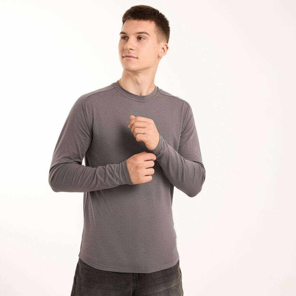 Темно-сірий чоловічий лонгсів Pobedov Dune. Темна сіра чоловіча кофта весна/осінь Київ - фото 9