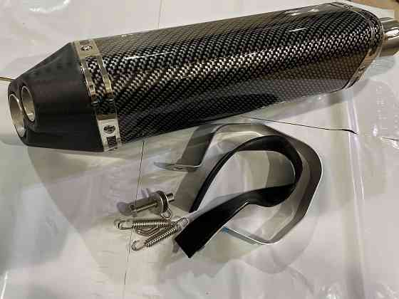 Глушник (тюнінг) 460*130mm (нержавіюча сталь, три-овал, карбон світлий, прямоток, mod:2) 118 Київ