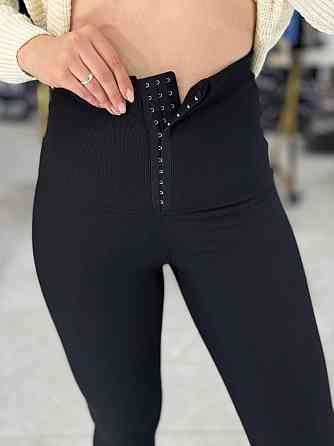 Стильные женские теплые лосины с корсетным поясом на крючках. 46/48 Одесса