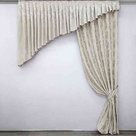 Шторка с ламбрекеном VR-Textil № 039к Шампань 200х280 см (52-0584) Киев