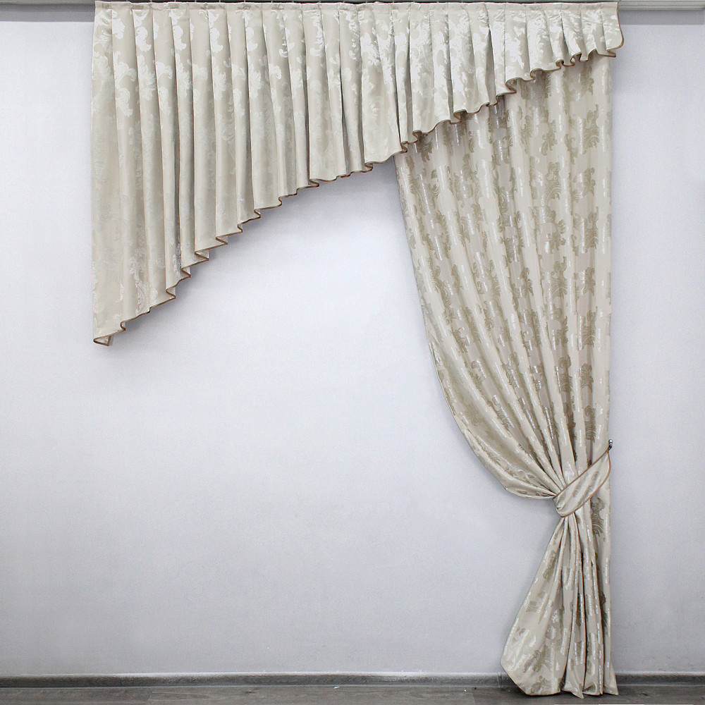 Шторка с ламбрекеном VR-Textil № 039к Шампань 200х280 см (52-0584) Киев - изображение 1