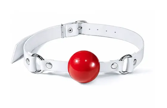 Кляп силіконовий Feral Feelings Silicon Ball Gag White/Red, білий ремінець, червона кулька Львов