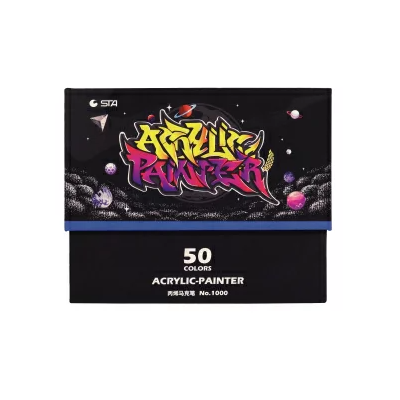 Маркери акрилові STA для малювання, преміум якість, набір 50 кольорів, універсальні для скла, дерева, ткани та кераміки Кам'янець-Подільський - фото 10