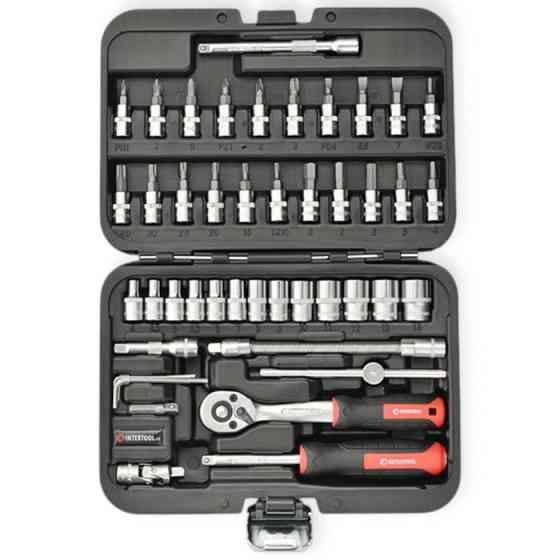 Набір інструменту 1/4" 46 шт, 4-14 мм з тріщ., подовжує., кардан, отв.-вороток, біти Storm Мукачево