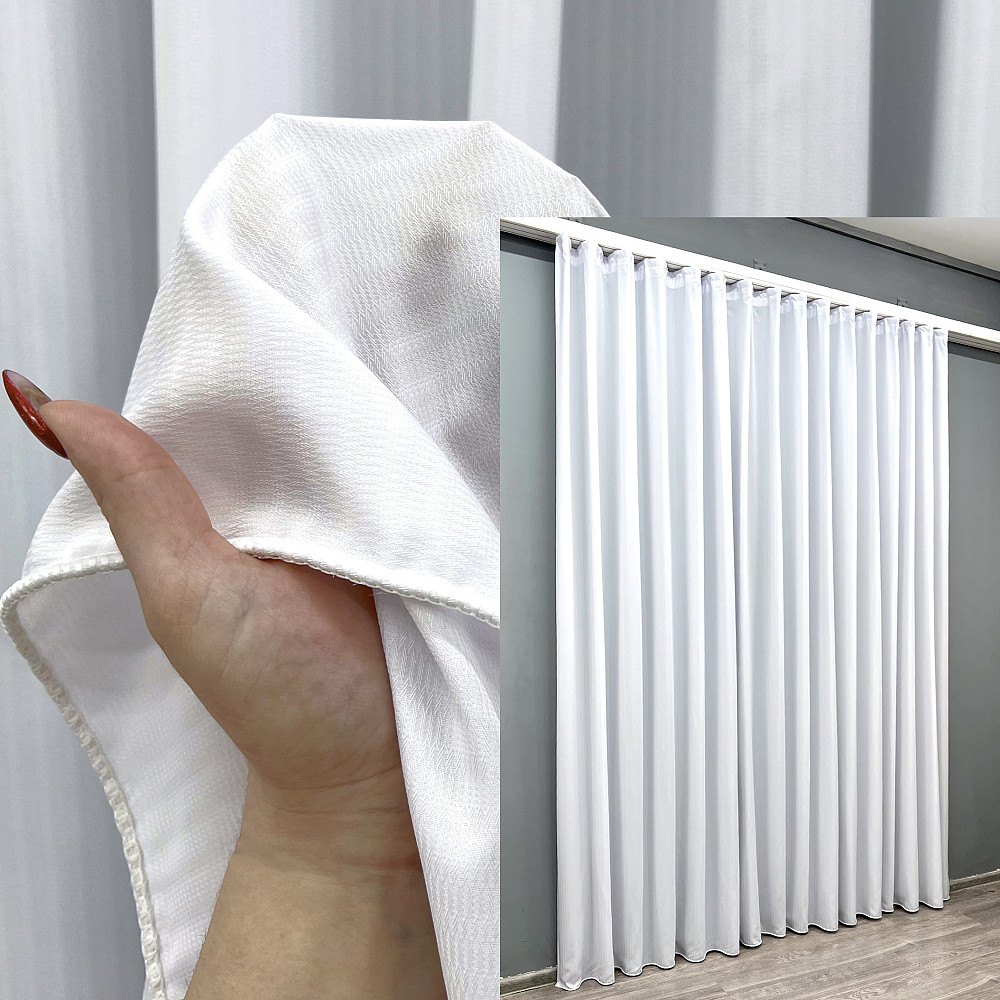 Тюль фактурний щільний жакард “Softline” колір білий 1967т Київ - фото 1