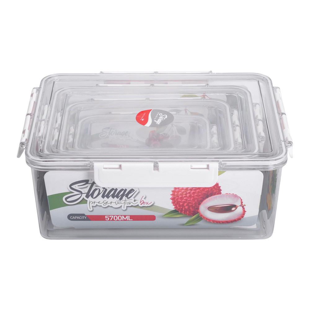 Набір контейнерів для їжі 0.7/1.7/3.3/5.7 л 4 шт з кришками на засувках HP-27-5 Коломия - фото 7