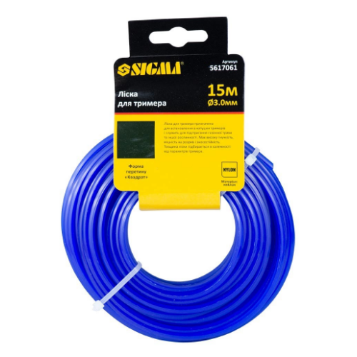 Ліска для тримера d3,0мм 15м зріз/квадрат SIGMA Житомир