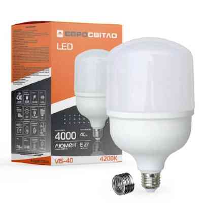 Лампочка Євросвітло 40Вт 4200К (VIS-40-E40/E27) Вінниця