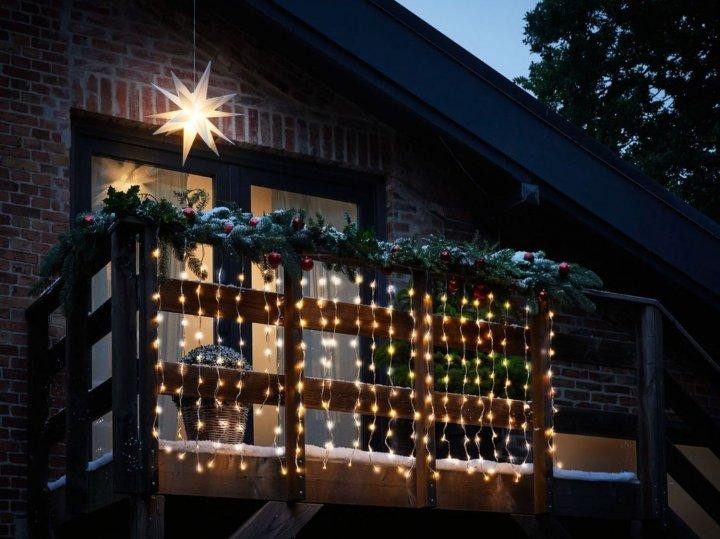 Светодиодная гирлянда-штора Melinera 2x1 м, 220 LED, теплый свет, IP44, таймер, Английская вилка (переходник в комплекте) Киев - изображение 7