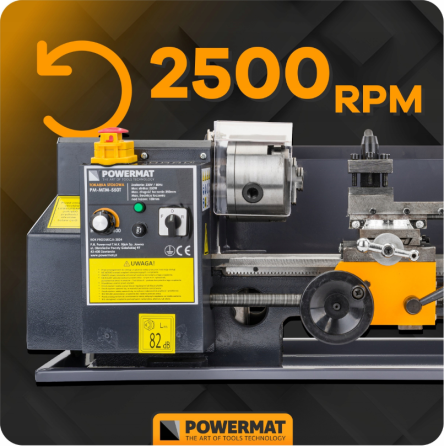 Токарный станок по металлу и дереву 0-2500об/мин Powermat (Польша) Киев