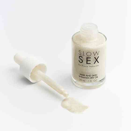 Сухое масло для тела и волос Slow Sex by Bijoux Indiscrets с мерцающими частичками Sex Aura Киев