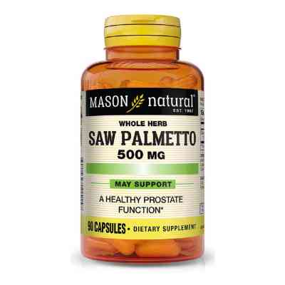 Трави Mason Natural З Пальметто 500 мг, Здоров&apos;я Простати, Saw Palmetto, 90 капс (MAV11519) Вінниця