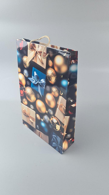 Великий паперовий пакет вертикальний 25/37/8 новорічний -027 (12 шт.) Харків - фото 3