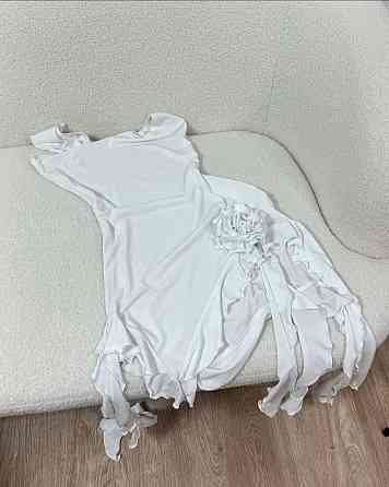 Женское стильное вечернее платье из микродайвинга Белый Одесса