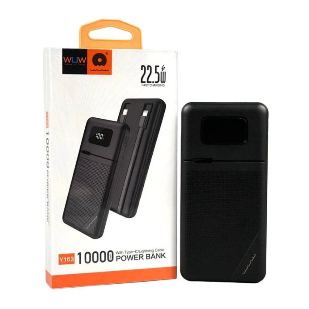Павербанк 10000 mAh WUW Y163 PD 22.5W швидка зарядка чорний power bank повербанк Одеса - фото 2