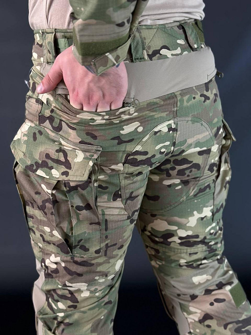 Чоловічі літні армійські штани G3 HAN-WILD мультикам  ріп стоп з наколінниками Львів - фото 7