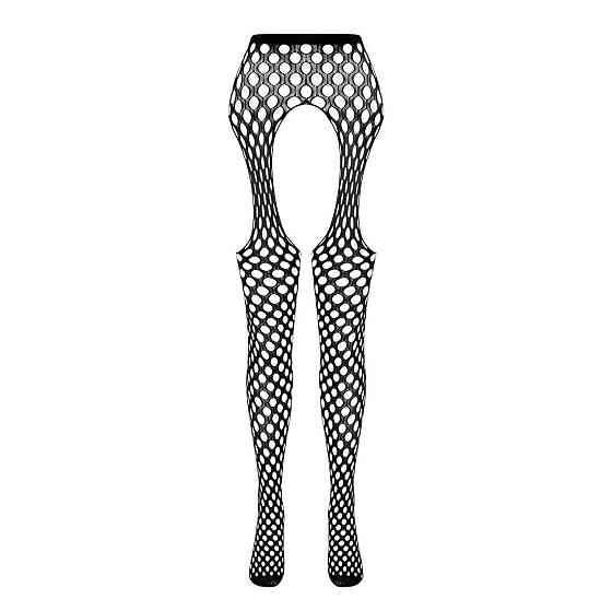Эротические колготки-бодистокинг Passion ECO S003 black, с доступом, имитация подвязок Sex Aura Киев
